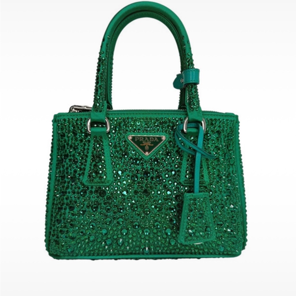 Prada Galleria mini in color mango with crystals